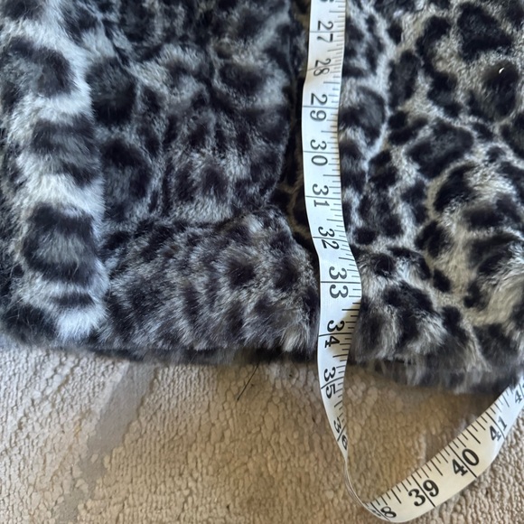 Lucky Brand coat faux fur gray black hooded large - Picture 8 of 8